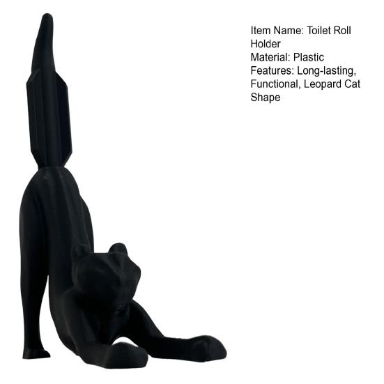 Cat Toilet Paper Holder Desktop Fun Roll Paper Holder Black Leopard Cat Toilet Roll