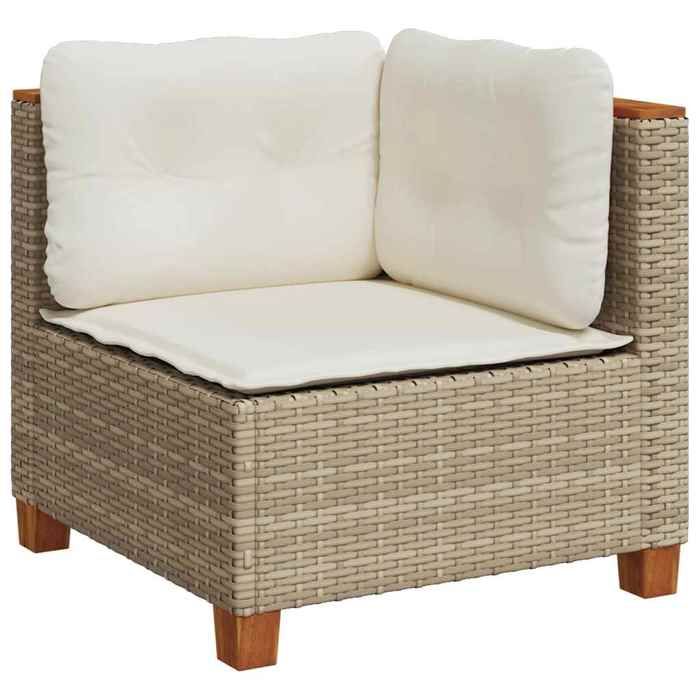 VidaXL Garden Lounge Set 11 Pcs with Beige Cushions Wicker 3262027