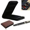 Faux Leather Pen Storage Box Roller Pen Holder Pen Container Bag Pens Zipper Case Fountain Pen Case