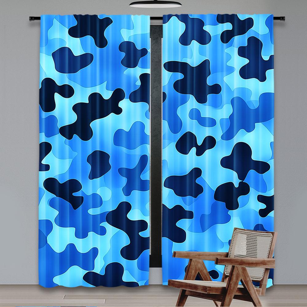 2 Stück Camo Vorhang Camouflage Abstrakte Formen Design Für Sichtschutz Und Stilvolle Heimdeko Perfekt Für Wohnzimmer Spielzimmer