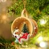 Lovely Christmas Dogs Animal Drop Ornaments Gifts Christmas Tree DIY Pendant HangingSign Decoration Home Car Accessories