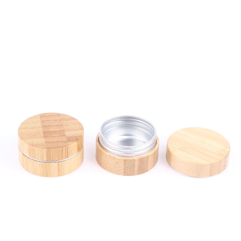 Reusable Sealing Cosmetic Container Portable Waterproof Cream Bottle Bamboo Aluminum Multifunction Empty Balm Box Women
