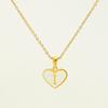 Personalized Heart Letter Necklace: Stainless Steel & Natural Shell Clavicle Chain