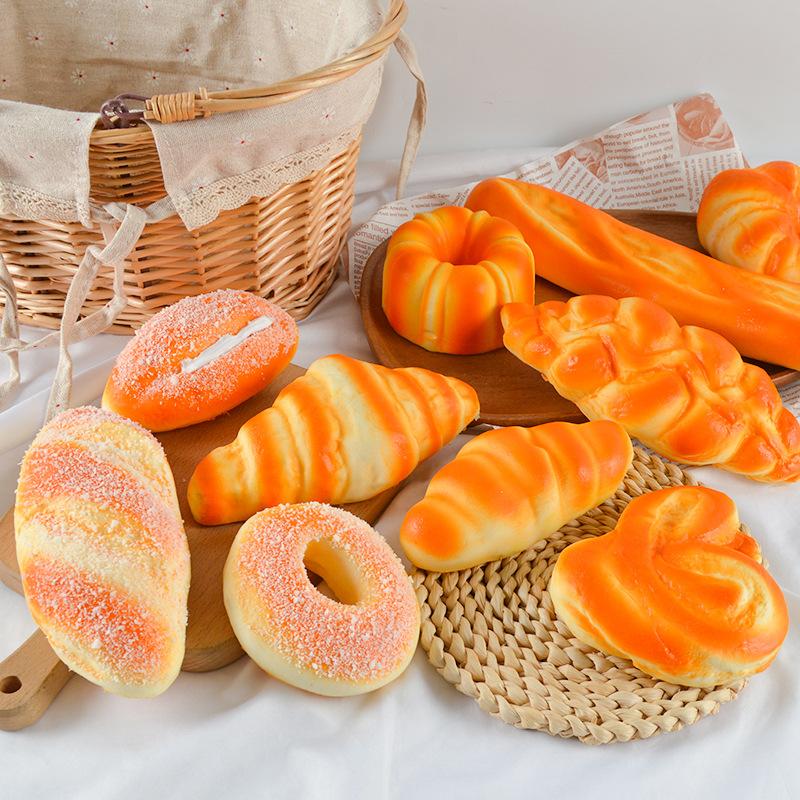 Simulation French Bread Cake Doughnuts French Stick Food Model Soft Bread Baking Photography Props Window Display Home Decor