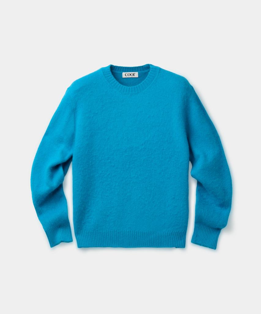 Kueo Raccoon Crop Crewneck Sweater (French Blue)