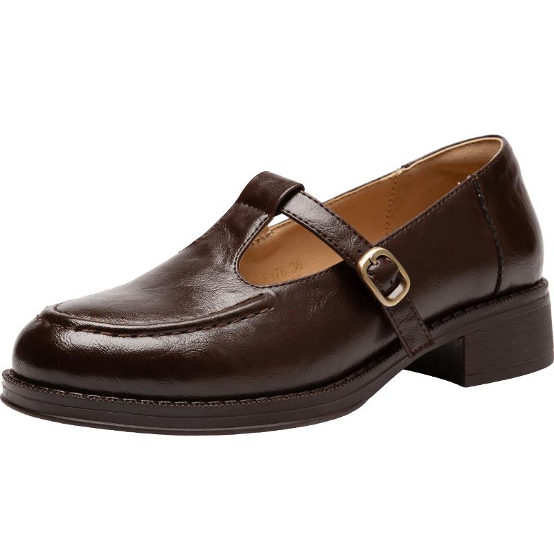 ZHR Women's Mary Jane Chunky Heel Loafers JF176