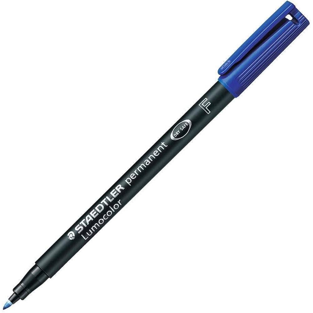 Staedtler Permanent Pens, Lumo Color, 318-3, 10 Pens, Blue