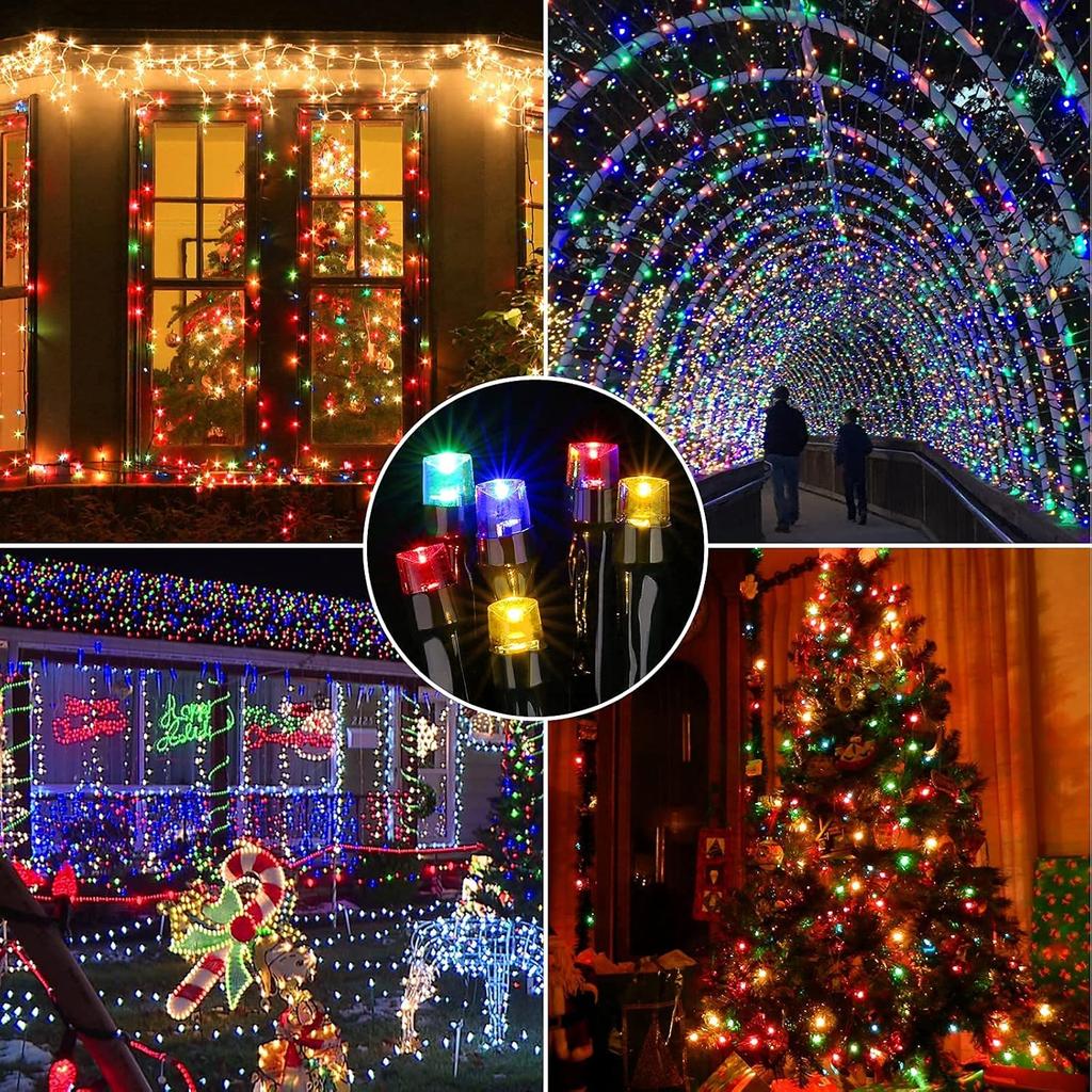 Flacchi Multi-Color Christmas Lights, 66 Ft 200 LED Battery Operated String Lights Waterproof 8 Modes & Auto Timer Mini Lights for Xmas Decorations,