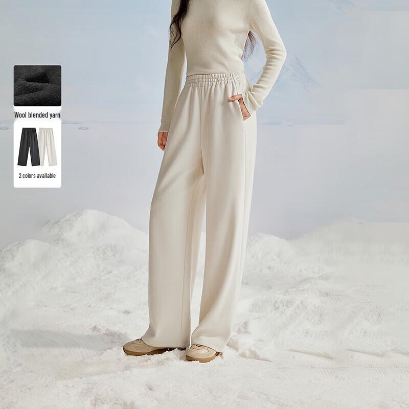 Inman Women's 2025 Winter Elastic Waist Wool Blend Wide Leg Pants
