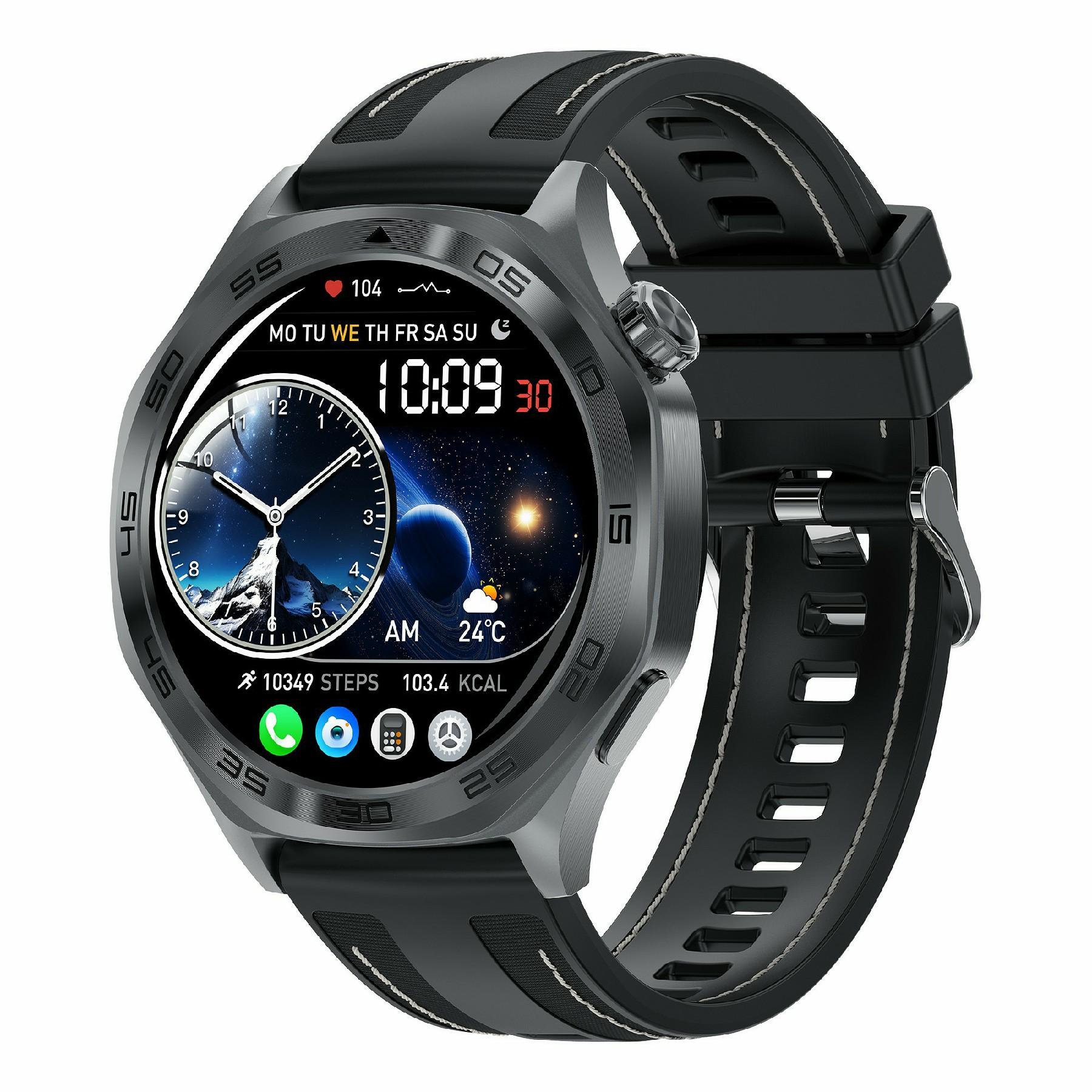 

AK83 TPU+Nylon Strap Smart Watch Bluetooth-Compatible Call Heart Rate Blood Pressure Monitor Sports Watch Black