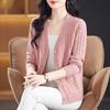 Temperament Elegant Style V-neck Knitted Sweater Top Autumn and Winter Fashion Loose Twist Pocket Sweater Jacket Women