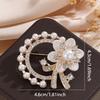 French Elegant Crystal Pearl Brooch Fashion Clothes Corsage Accessory For Women