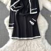 Autumn Winter Women Casual Knitted Sweater Two Piece Set Single Breasted Cardigans Top and Mini Short Slim Bodycon Dresses Suit