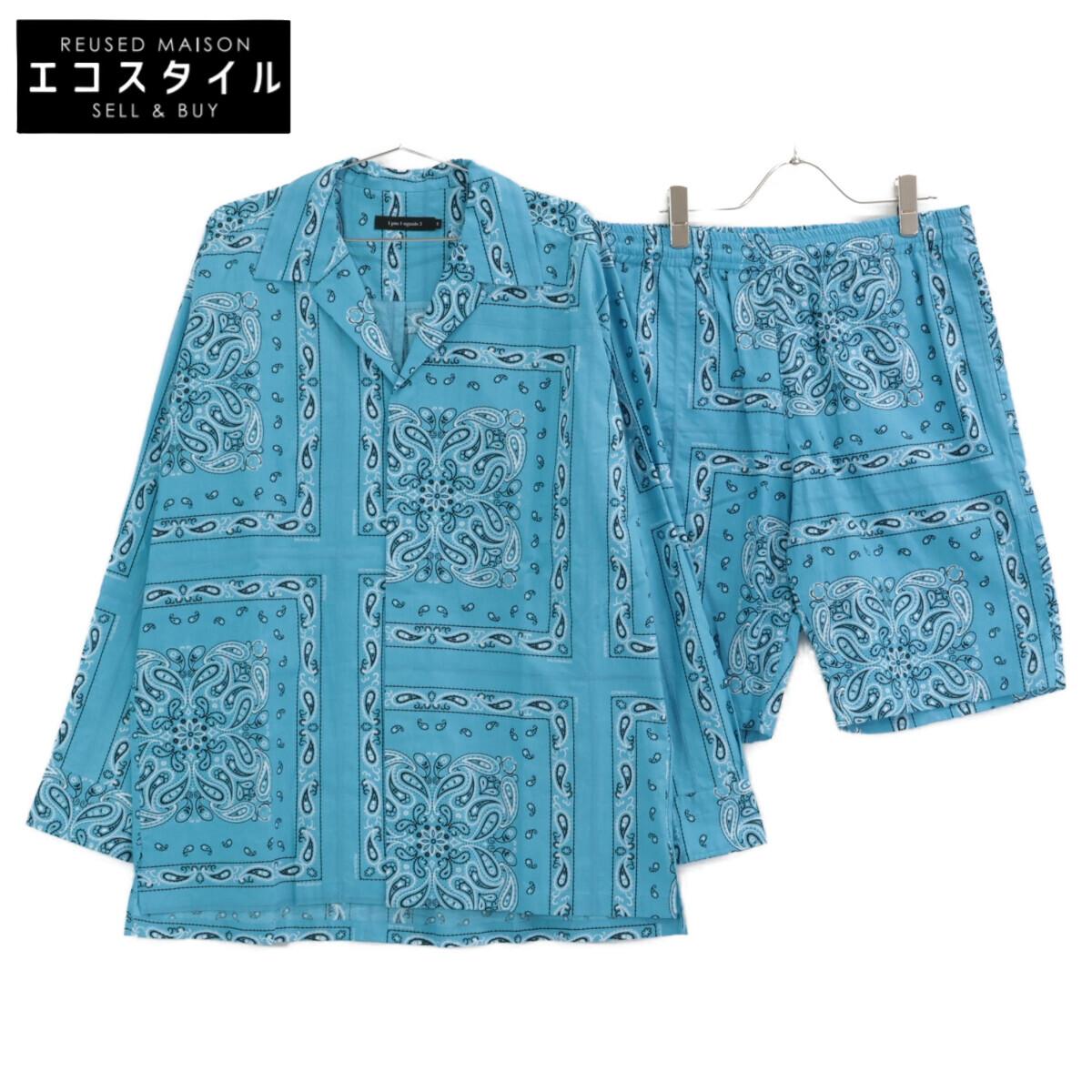 

1piu1uguale3 MRS152/MRP527 Light Blue Paisley Bandana Shirt and Pants Set suit setup VI/V Light blueUsed
