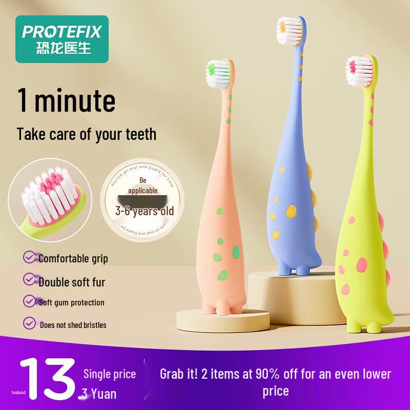 Dinosaur Doctor PROTEFIX Children's Soft Bristle Toothbrush