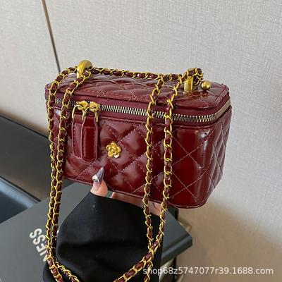 Xiaoxiangfeng Box Bag Golden Ball Crossbody Rhombus Chain Bag Mini Small Square Bag Premium Crossbody Bag Bag