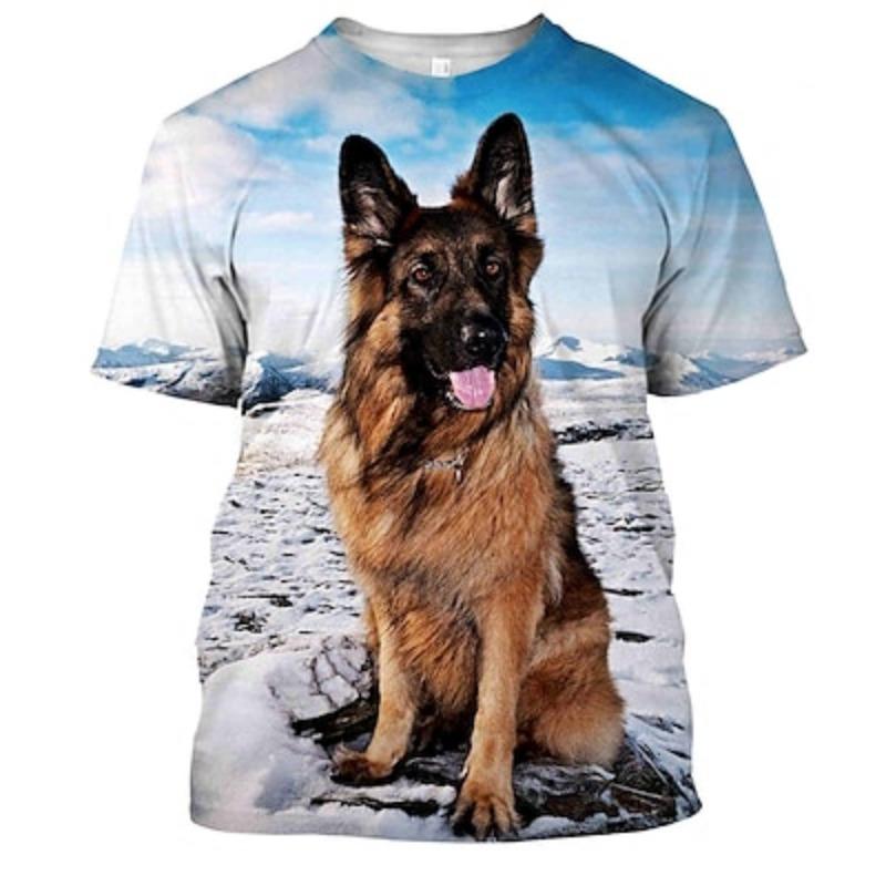 Animal Dog German Shepherd T-shirt Anime 3D Graphic For Couple's Men's Women's Adults' Masquerade 3D Print Casual Daily