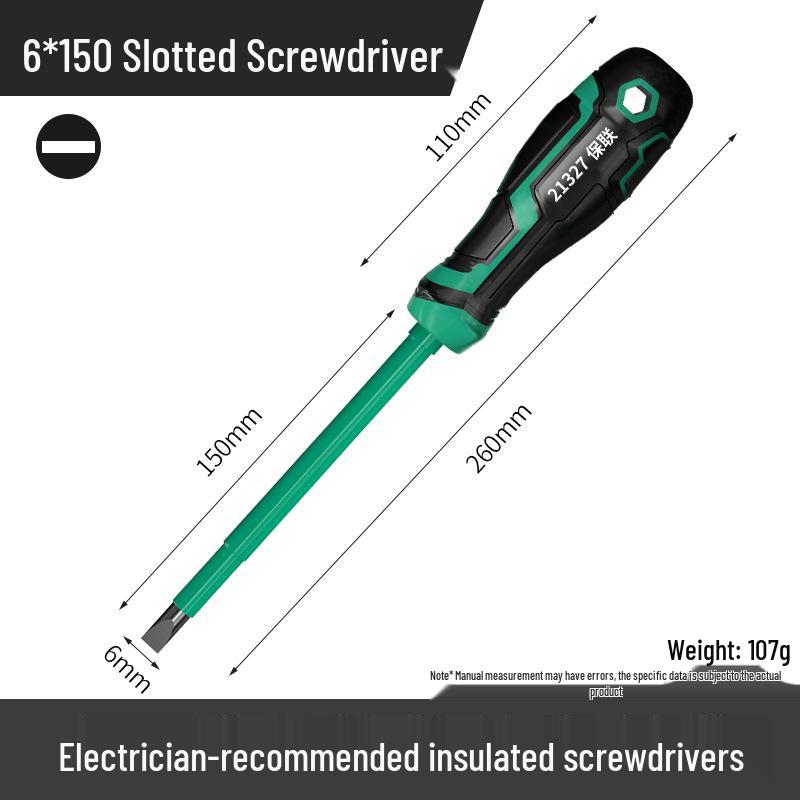 Insulated Magnetic Phillips & Flathead Screwdriver Set for Household & Electricians