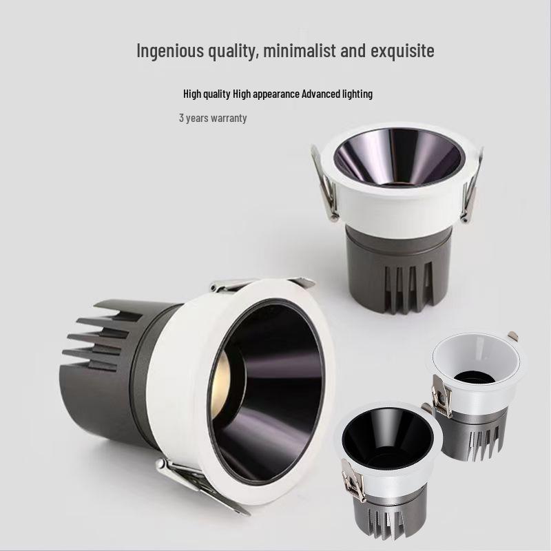 Full Spectrum Anti-Glare Recessed Wall Washer Spotlight with Ultra-Narrow Bezel - Three-Color Living Room Light