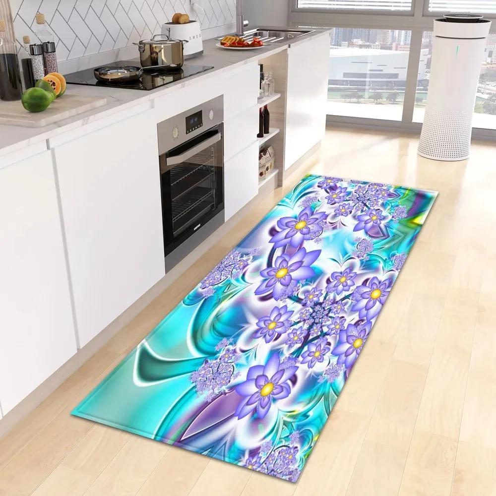 Home Kitchen Decoration Carpet Colorful Butterfly Printed Floor Mat Entrance Corridor Carpet Home Decoration
