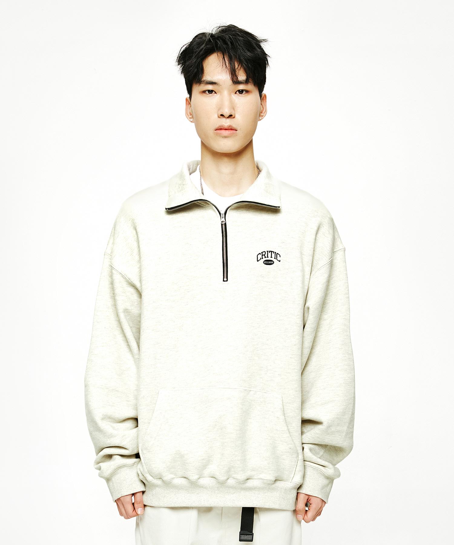 Critic Half Zip Sweatshirt Oatmeal Oatmeal/Xl