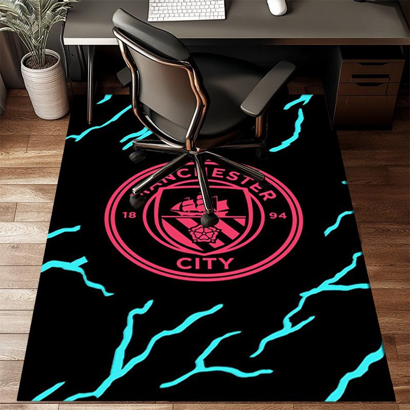 City Football Club Printed Office Carpet Chair Cushion  Entryway Rug, Rugs for Living Room, Bedroom Christmas gifts