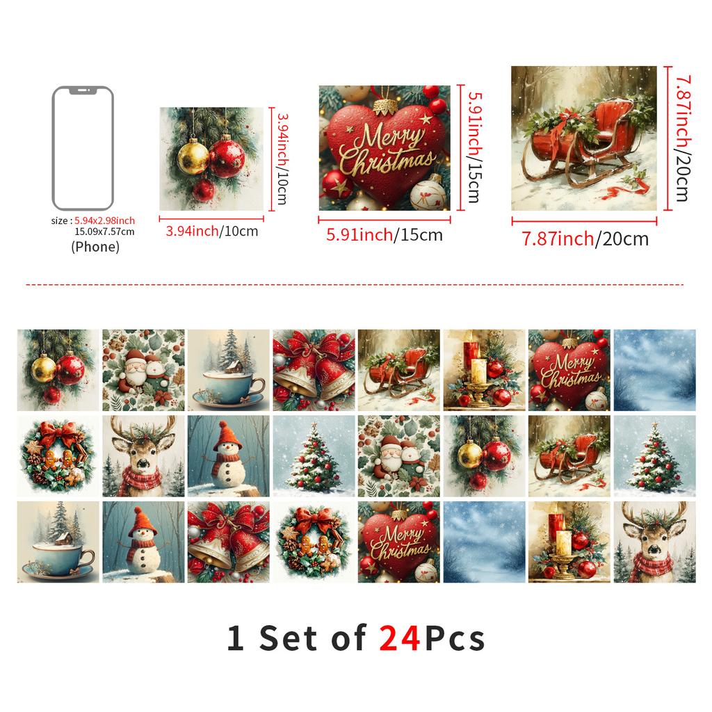 Christmas Tile Decoration Stickers Kitchen Oil-Proof Stickers Bathroom Bedroom Renovation Wall Stickers European Style Self-Adhesive Wall Paper