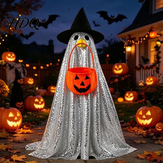 Statue Goose Costume Halloween Ghost Costume with Shiny Sequin Decor Soft Atmosphere Prop for Holiday Yard Decorations Accessories