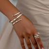 Elegant Gold Bracelet and Ring Set: European Design, Exaggerated, Lightweight, Luxury Two-Piece Jewelry