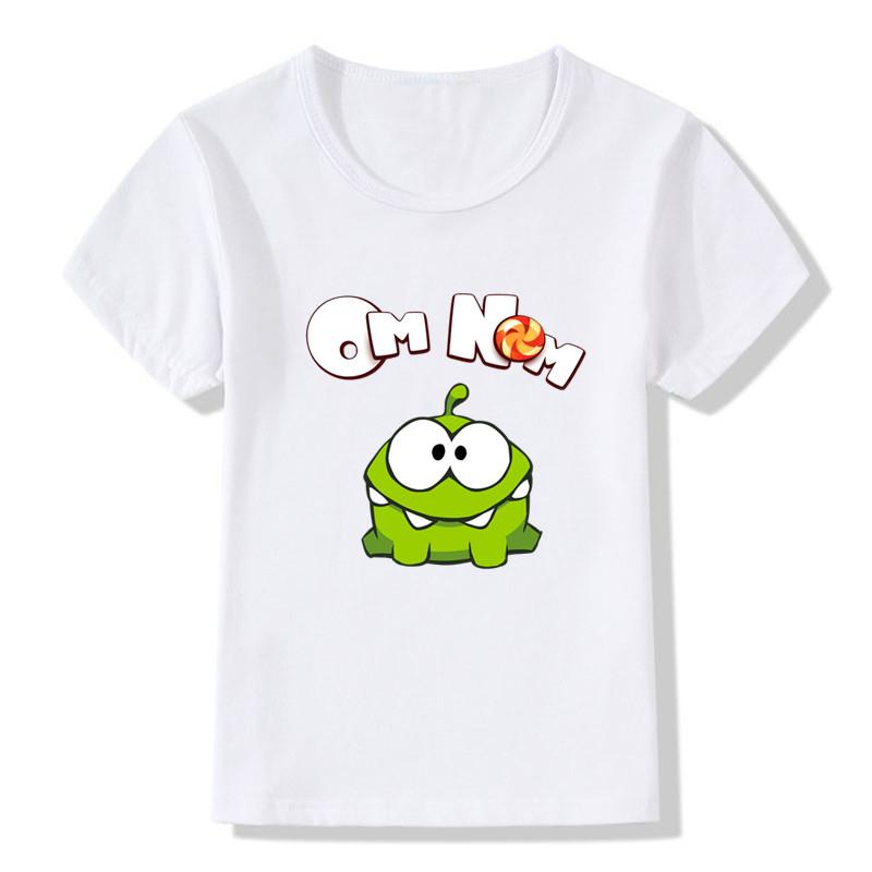 2025 Om Nom Stories Print Kids T Shirt Summer New T-shirt Cartoon Children T-shirts Baby Girls Boys Clothes Unisex Tshirt,HKP5410