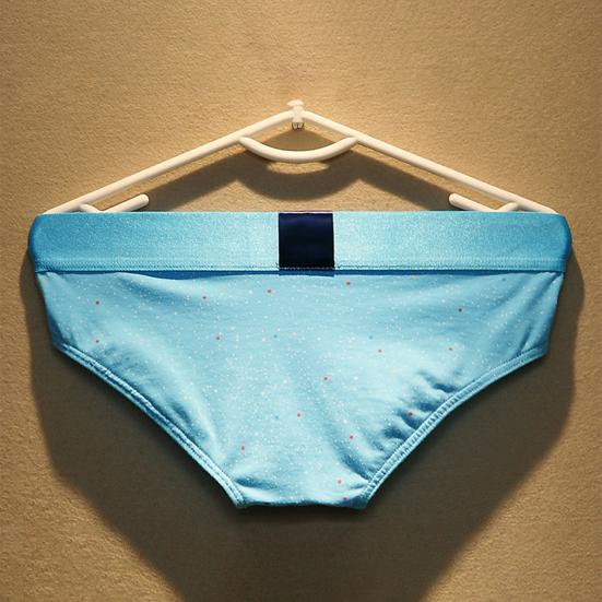 Men Briefs Letter M Stretchy Loose Low Waist Starry Sky Print Patchwork