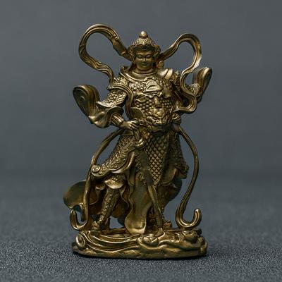 Jalana Vajra Bodhisattva Guardian Statue Pure Brass Ornament Small Portable Buddha Home Zen Study Room Tea Space Decorati