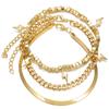 Personalized Geometric Lightning Pendant Multi-piece Beach Anklet Creative Alloy Multi-layer Golden Anklet