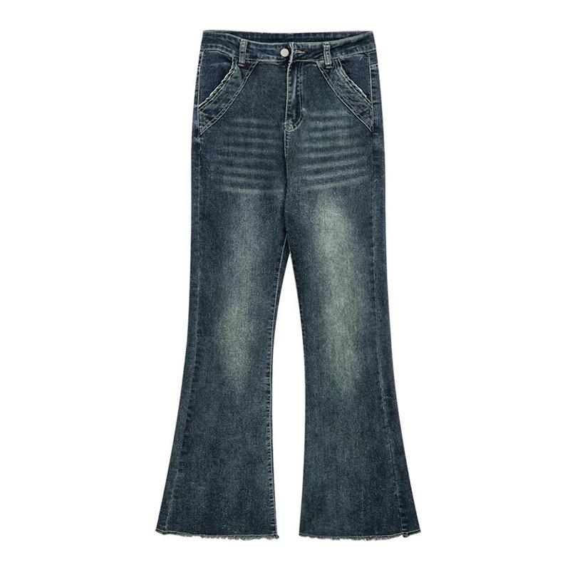 Women's High-Waisted Retro Micro-Flared Jeans - Stretch Slimming Fit for Spring & Autumn