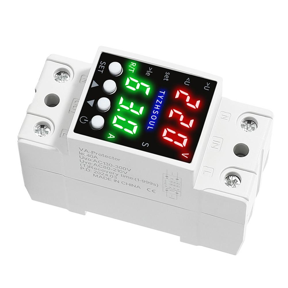 Automatic Voltage and Current Protector with Dual LCD Display Featuring Over Under Voltage Control and Delay Function for Safety
