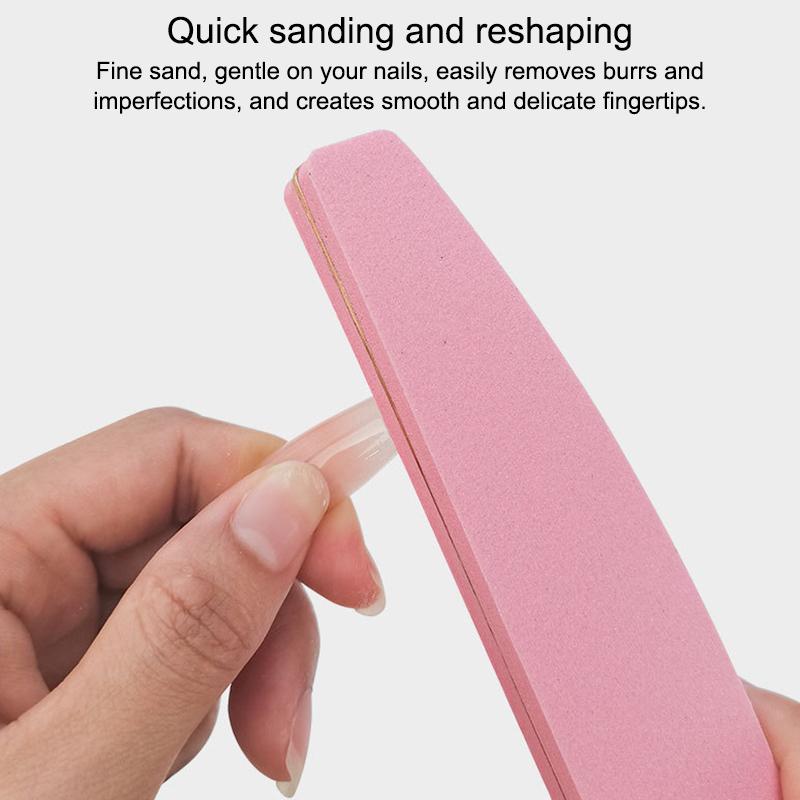 Half Moon Stainless Steel Nail File Base with Disposable Pad Function for Hygienic Professional Quality Home Manicures