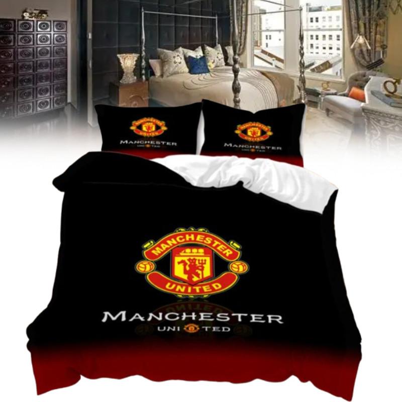 Pattern Digital Manchester Printed Duvet Cover Pillowcase Set Bedding Bedroom