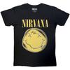 Nirvana - Happy Face Infill Distressed - Black Carbon T-shirt