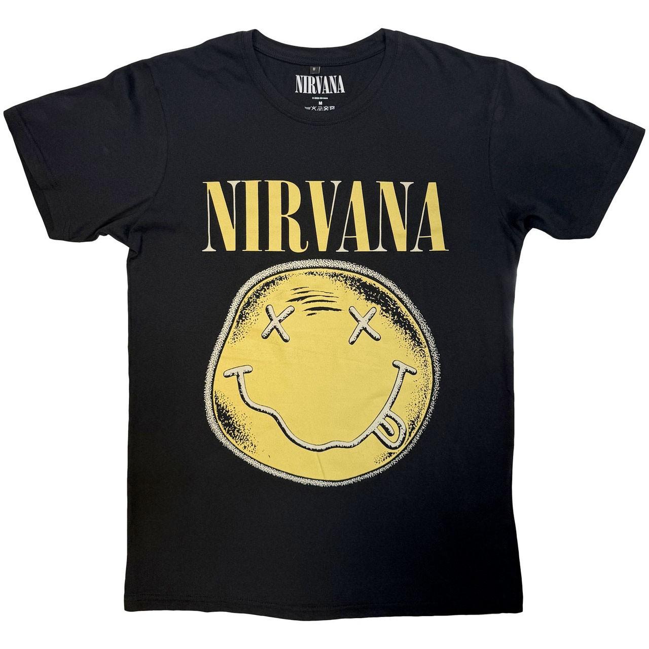 Nirvana - Happy Face Infill Distressed - Black Carbon t-shirt XL