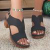 Fashion Women's Fashion White Chunky Heel Sandals Buckle Strap Casual Summer Shoes Woman Comfort Thick Heeled Roman Sandalias Mujer 2025