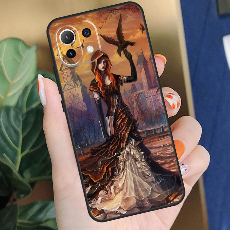 Halloween Moon Witch Horror Case For Xiaomi 15T 14T 13T Pro 14 15 Ultra 17 Pro Max POCO X7 F8 Pro X5 X6 F5 F6 F7 Coque