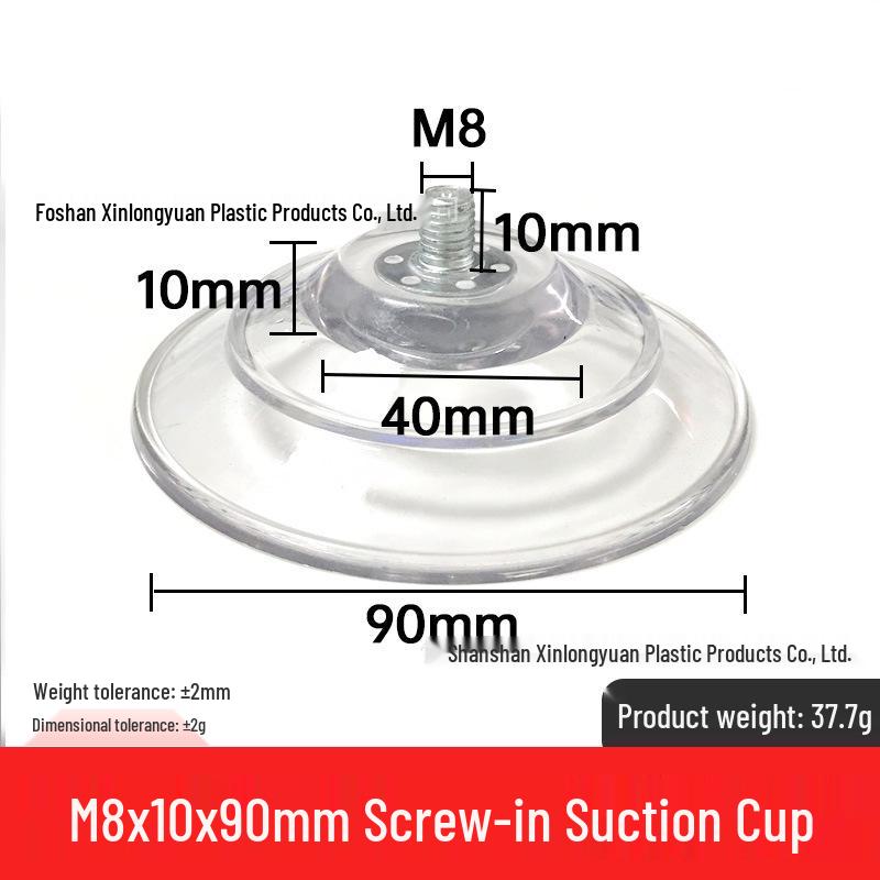 M4-M8 Transparente PVC-Saugnapf mit Gewindestange