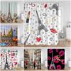 Fashion Paris Tower Shower Curtains European City View Aesthetic Bathroom Curtain Polyester Fabric Bath Decorations for Home