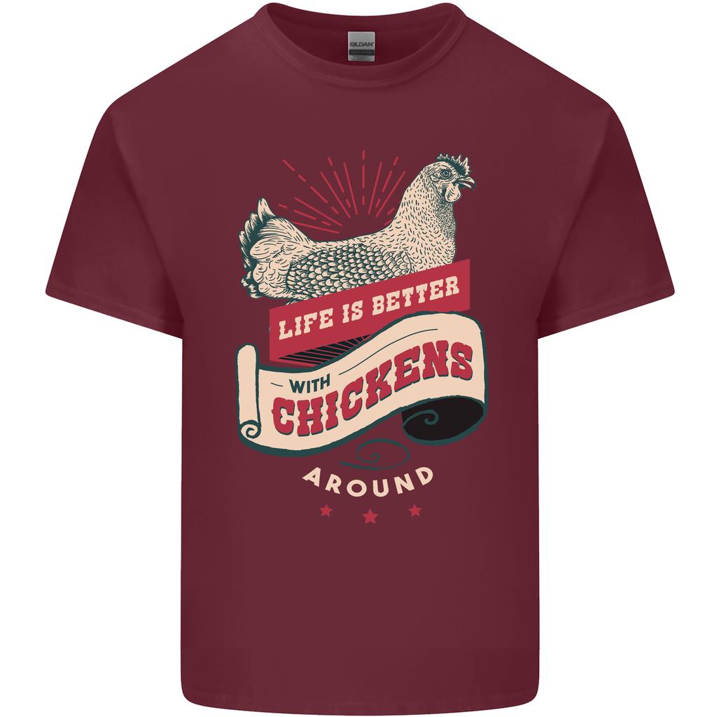 Life Is Better With Chickens Around Farmer Unisexs Light Cotton TShirt