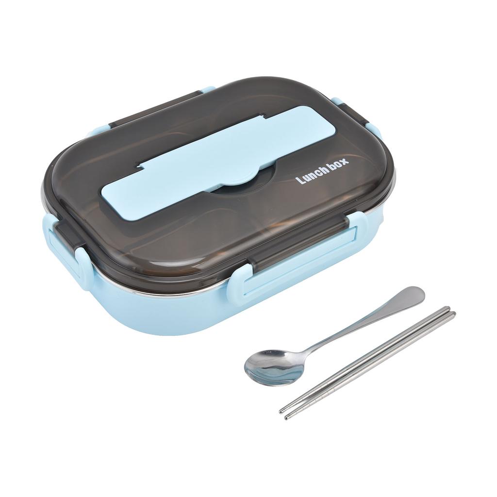 Portable Kids 304 Stainless Steel Lunch Box 1.3L Four Compartment Bento Box with Soup Bowl