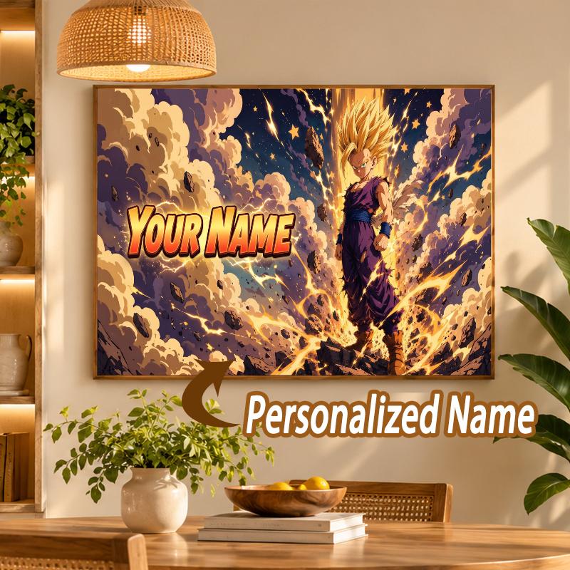 Dragon Ball Gohan Custom Name Diamond Painting Personalized 5D Full Drill DIY Diamond Art Home Decor