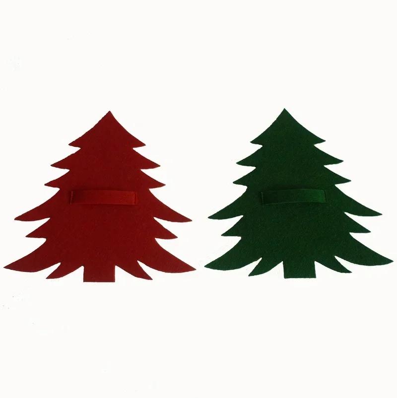 Home Convenience Supplies Red and Green Christmas Tree Cutlery Set Christmas Tree Cutlery Set Table Decoration Items