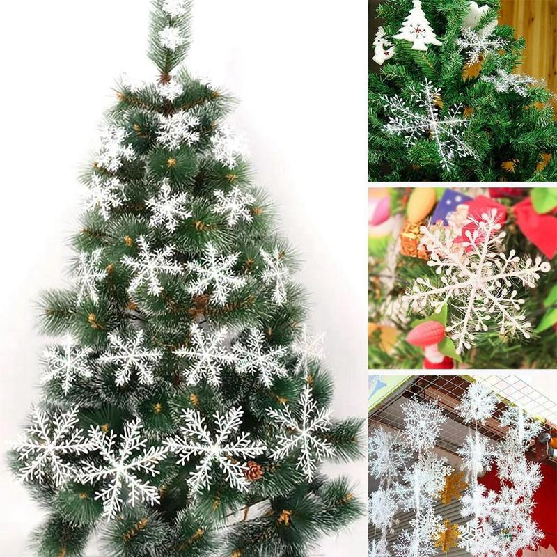 6Pcs Christmas Decorations Snowflake Xmas Tree Pendant Ornament for Home Decor Navidad New Year Party 2025 DIY Gift Accessories
