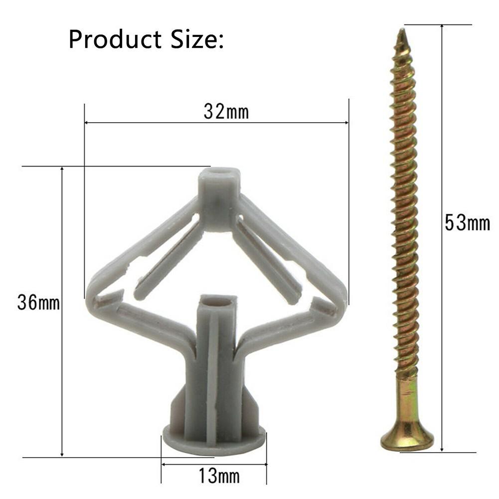 50set Self-Drilling Drywall Anchor Kit - Hollow Wall Anchors with Screws