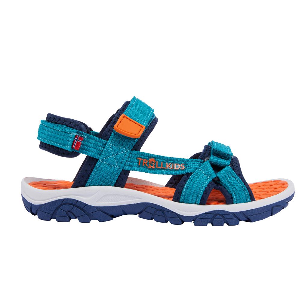 Children's Sports Sandals for Boy/girl Trollkids Kids Oslofjord Sandal Lake Blue/bright Orange (268-190) 30.0